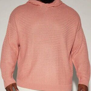 Fashion Nova Cableknit Hooded Hooded Sweater Mauve XXL 100% Acrylic – Preowned